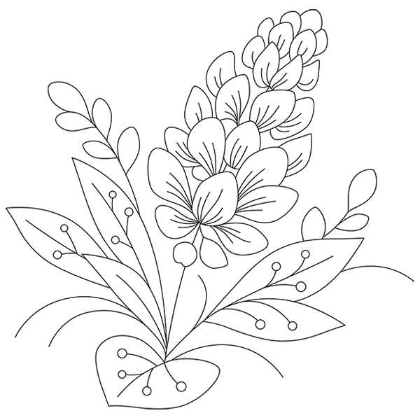 Rustic Lupine Accent [SVG, DXF]