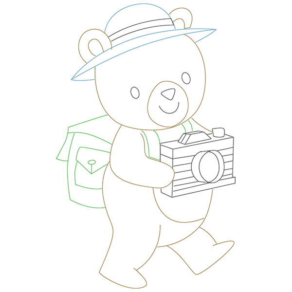 Traveling Teddy Bear - Hiking [SVG, DXF]
