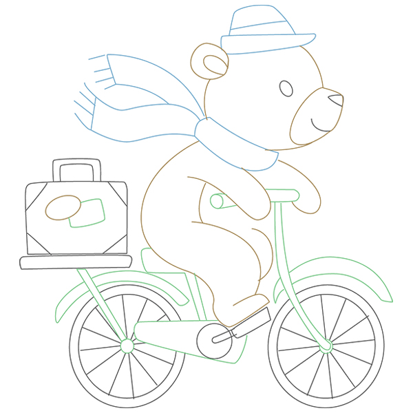 Traveling Teddy Bear - Bicycle [SVG, DXF]