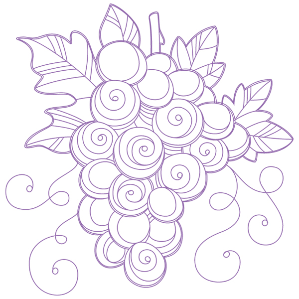 Fresh and Fruity Grapes [SVG, DXF]