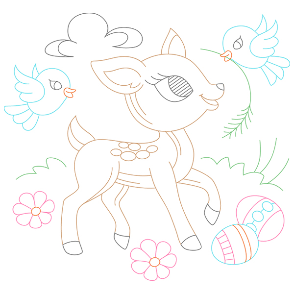 Easter Deer [SVG, DXF]