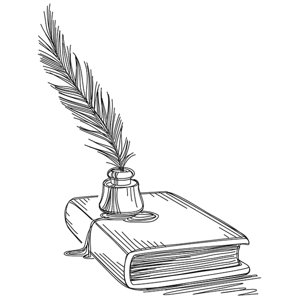 Quill and Book [SVG, DXF]