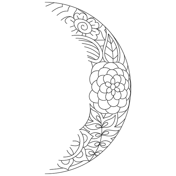 Luna - Waxing Crescent Moon [SVG, DXF]
