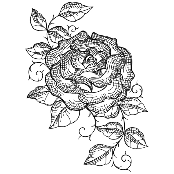 Chalked Rose [SVG, DXF]
