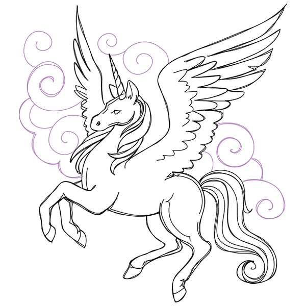 Midnight Magick - Unicorn Pegasus [SVG, DXF]