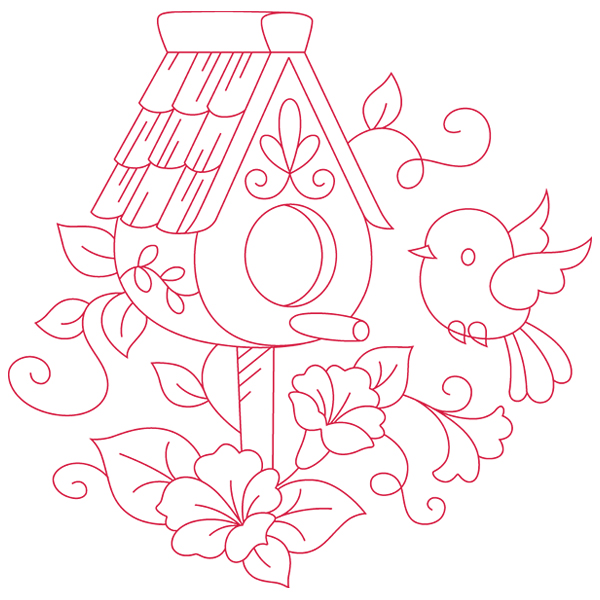 Birdhouse and Flowers [SVG, DXF]