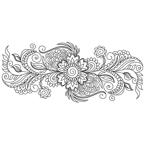 Mehndi Mania Horizontal Spray [SVG, DXF]