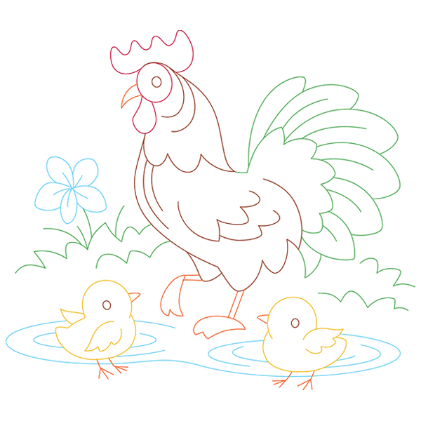 Saturday Rooster [SVG, DXF]