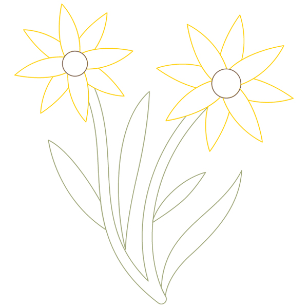 Black-Eyed Susan Accent [SVG, DXF]