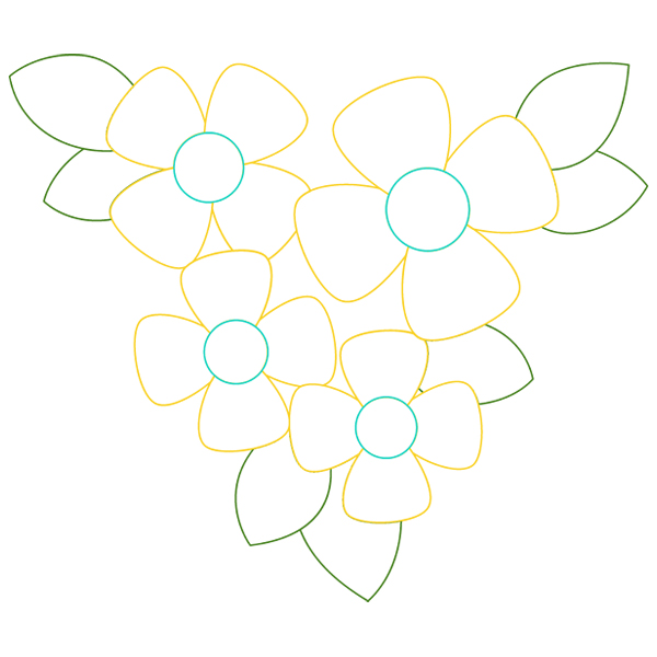 Flower Bunch Accent [SVG, DXF]