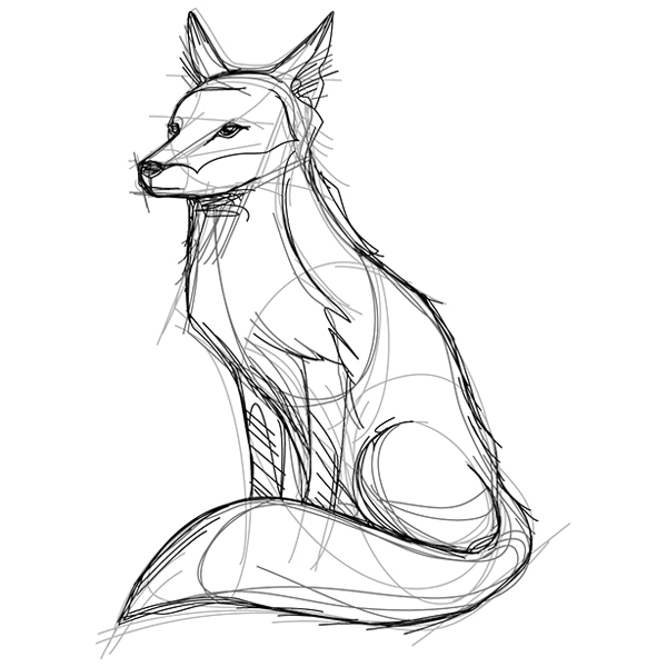 Sketchwork - Fox [SVG, DXF]