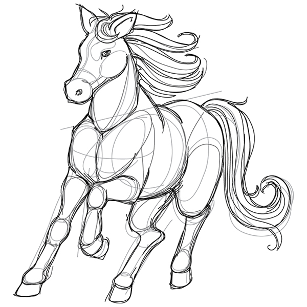 Sketchwork - Horse [SVG, DXF]