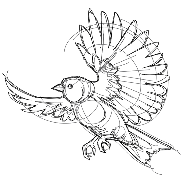 Sketchwork - Bird [SVG, DXF]