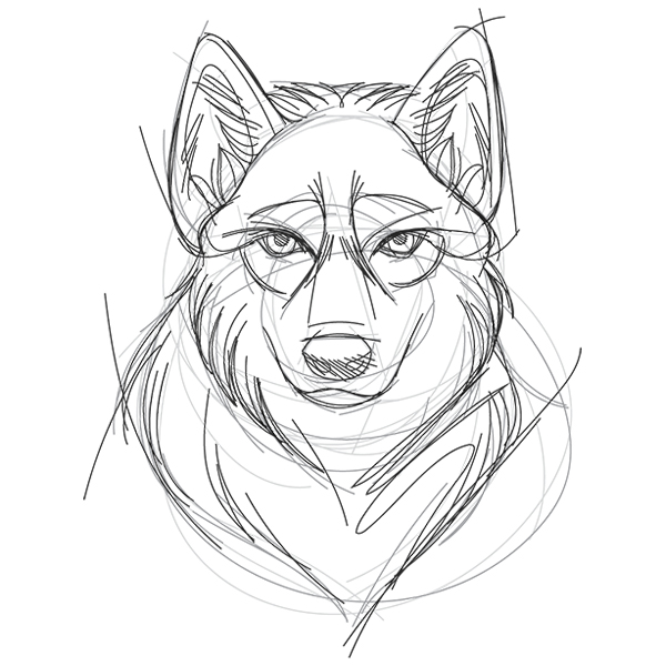 Sketchwork - Wolf [SVG, DXF]