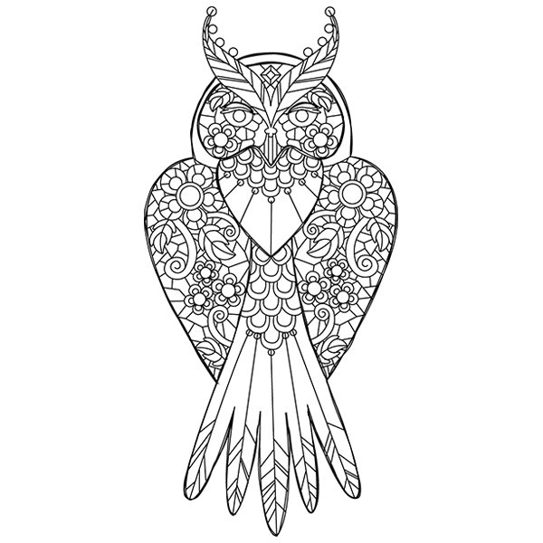 Retro Zen Owl [SVG, DXF] 1