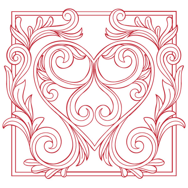 Baroque Heart [SVG, DXF]