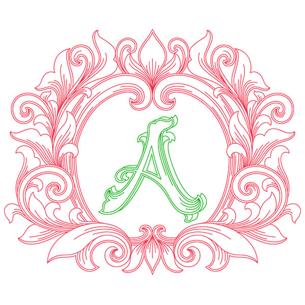 Grand Flourish Alphabet - A [SVG, DXF]