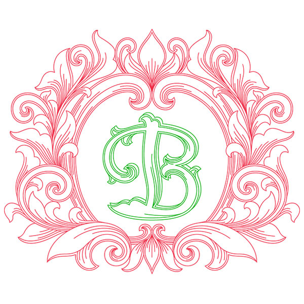Grand Flourish Alphabet - B [SVG, DXF]