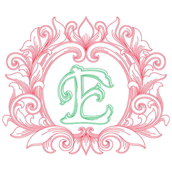 Grand Flourish Alphabet - E [SVG, DXF]