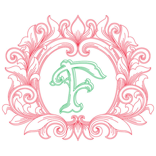 Grand Flourish Alphabet - F [SVG, DXF]