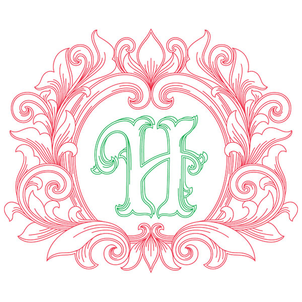 Grand Flourish Alphabet - H [SVG, DXF] 1