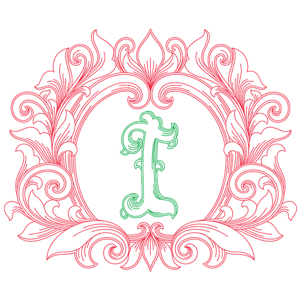 Grand Flourish Alphabet - I [SVG, DXF] 1