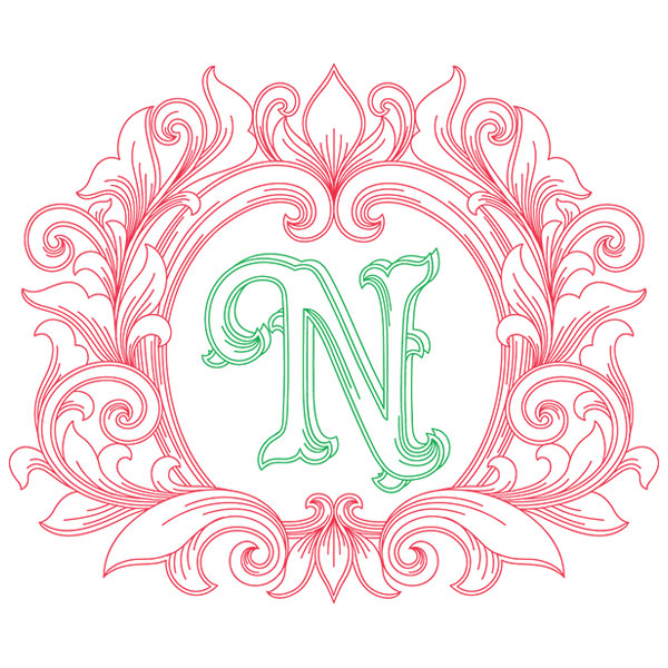 Grand Flourish Alphabet - N [SVG, DXF]