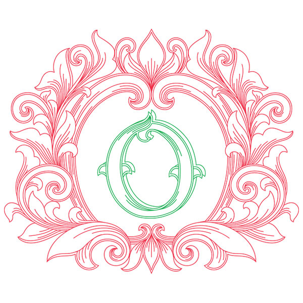Grand Flourish Alphabet - O [SVG, DXF]