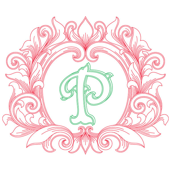 Grand Flourish Alphabet - P [SVG, DXF]