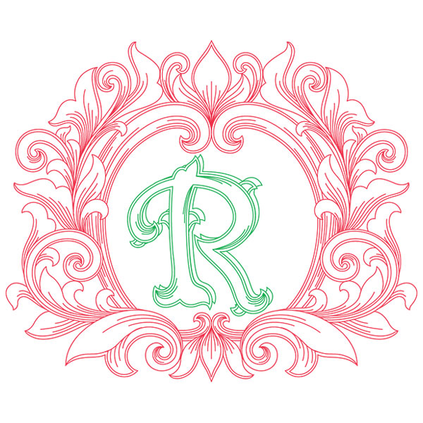 Grand Flourish Alphabet - R [SVG, DXF]