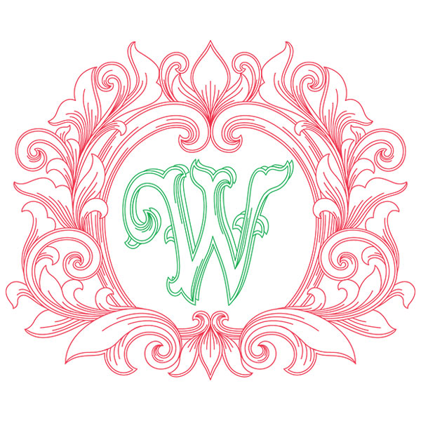 Grand Flourish Alphabet - W [SVG, DXF]