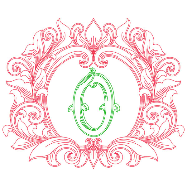 Grand Flourish Alphabet - 0 [SVG, DXF]