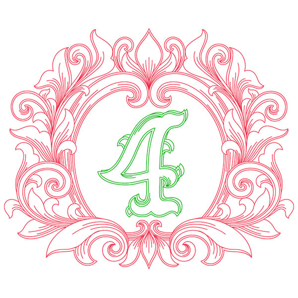 Grand Flourish Alphabet - 4 [SVG, DXF]