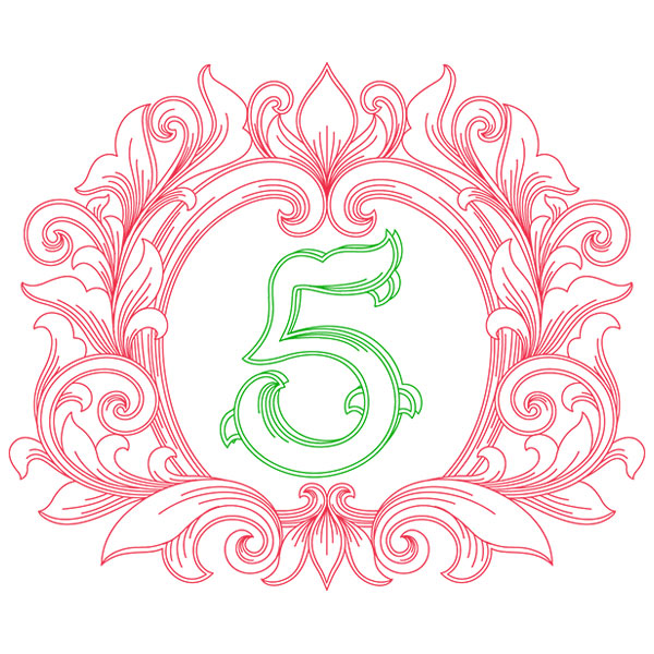 Grand Flourish Alphabet - 5 [SVG, DXF]