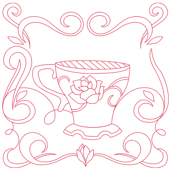 Delicate Rose Teacup [SVG, DXF]