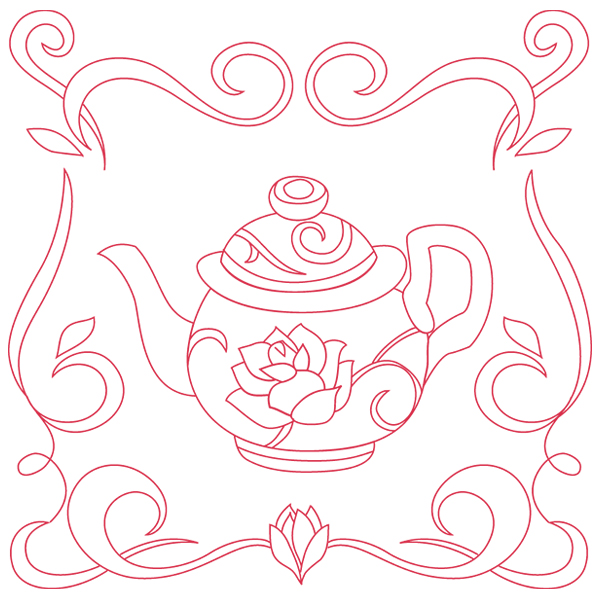 Delicate Rose Teapot [SVG, DXF]
