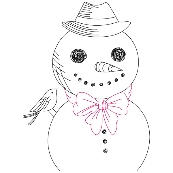 Snowman with Scarf and Hat [SVG, DXF]