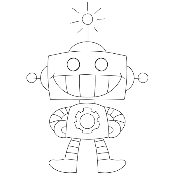Cute Happy Robot [SVG, DXF]