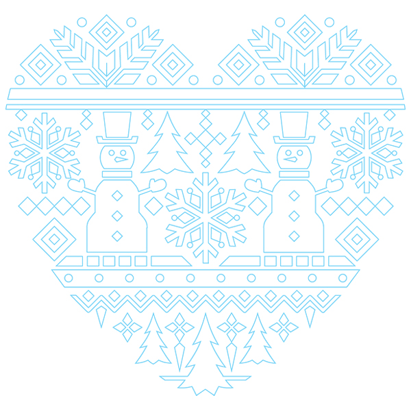 Nordic Winter Heart [SVG, DXF]