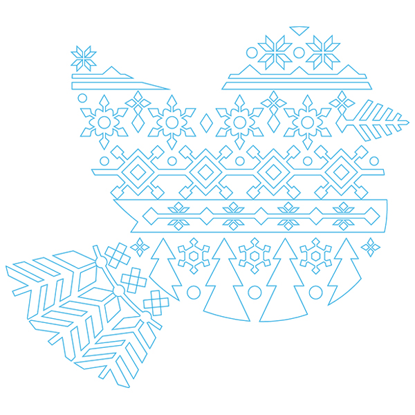 Nordic Winter Bird [SVG, DXF]