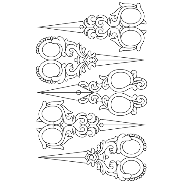 Antique Scissors Collage [SVG, DXF]