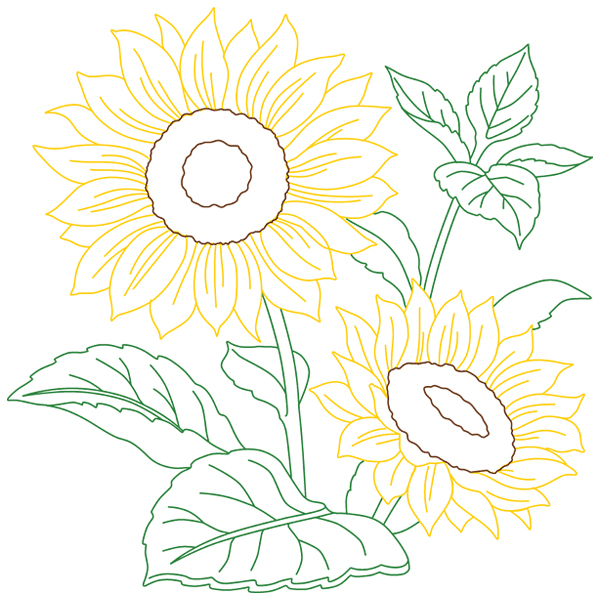 Sunflower Sketch [SVG, DXF]