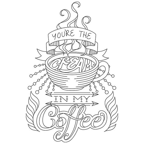 Kitchen Stitchin' - Cream in My Coffee [SVG, DXF]