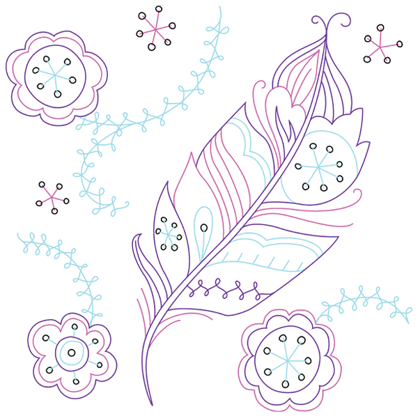 Feather Fantasy [SVG, DXF]