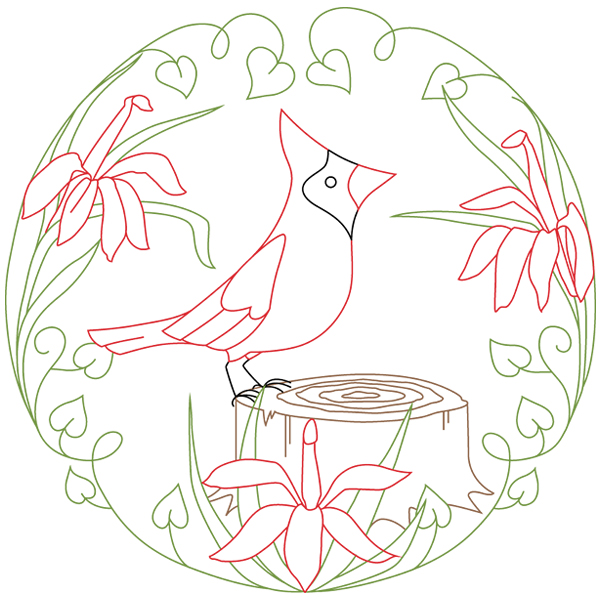 Cardinal at Rest [SVG, DXF]
