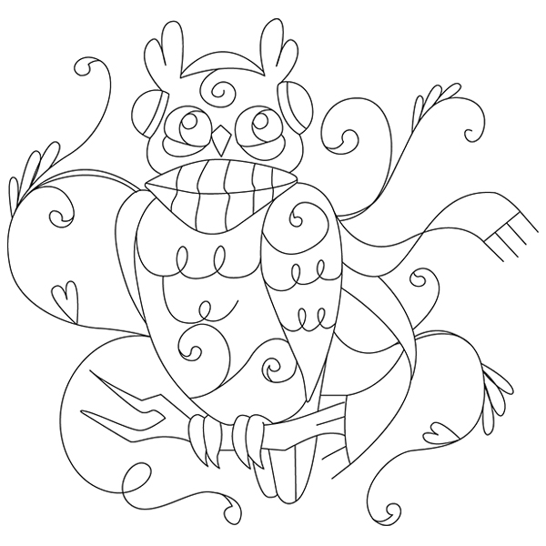 Doodle Owl [SVG, DXF]