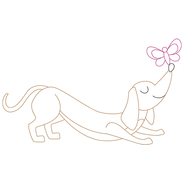 Dachshund with Butterfly [SVG, DXF]