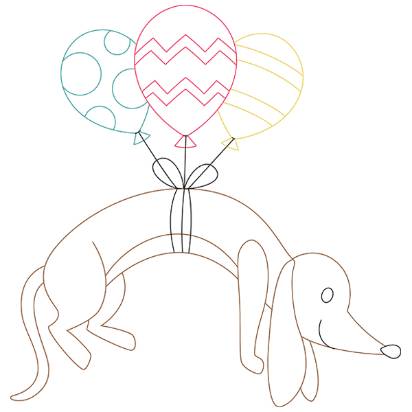 Up, Up, and Away Dachshund [SVG, DXF]
