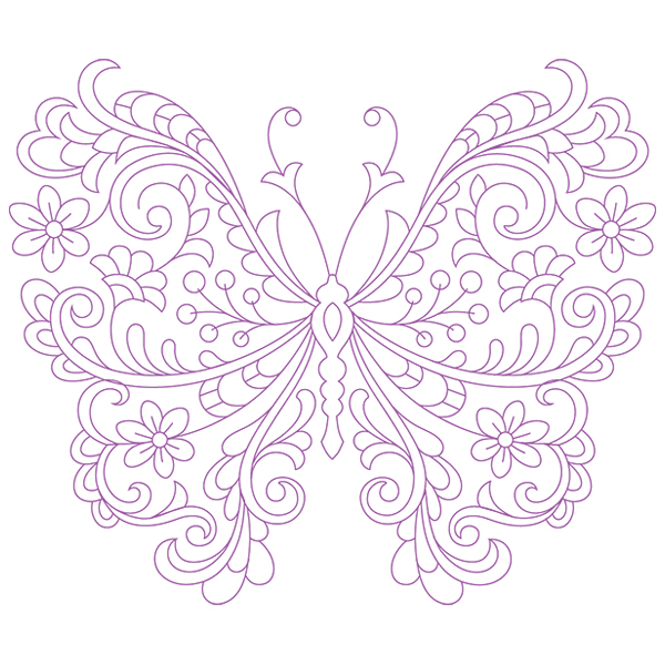 Fanciful Filigree Butterfly [SVG, DXF]