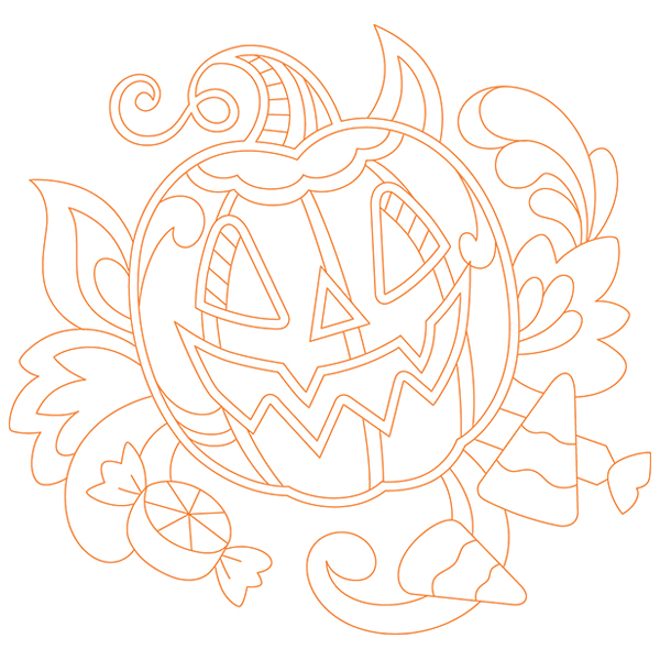 Doodle Spooky Jack-o-lantern [SVG, DXF]